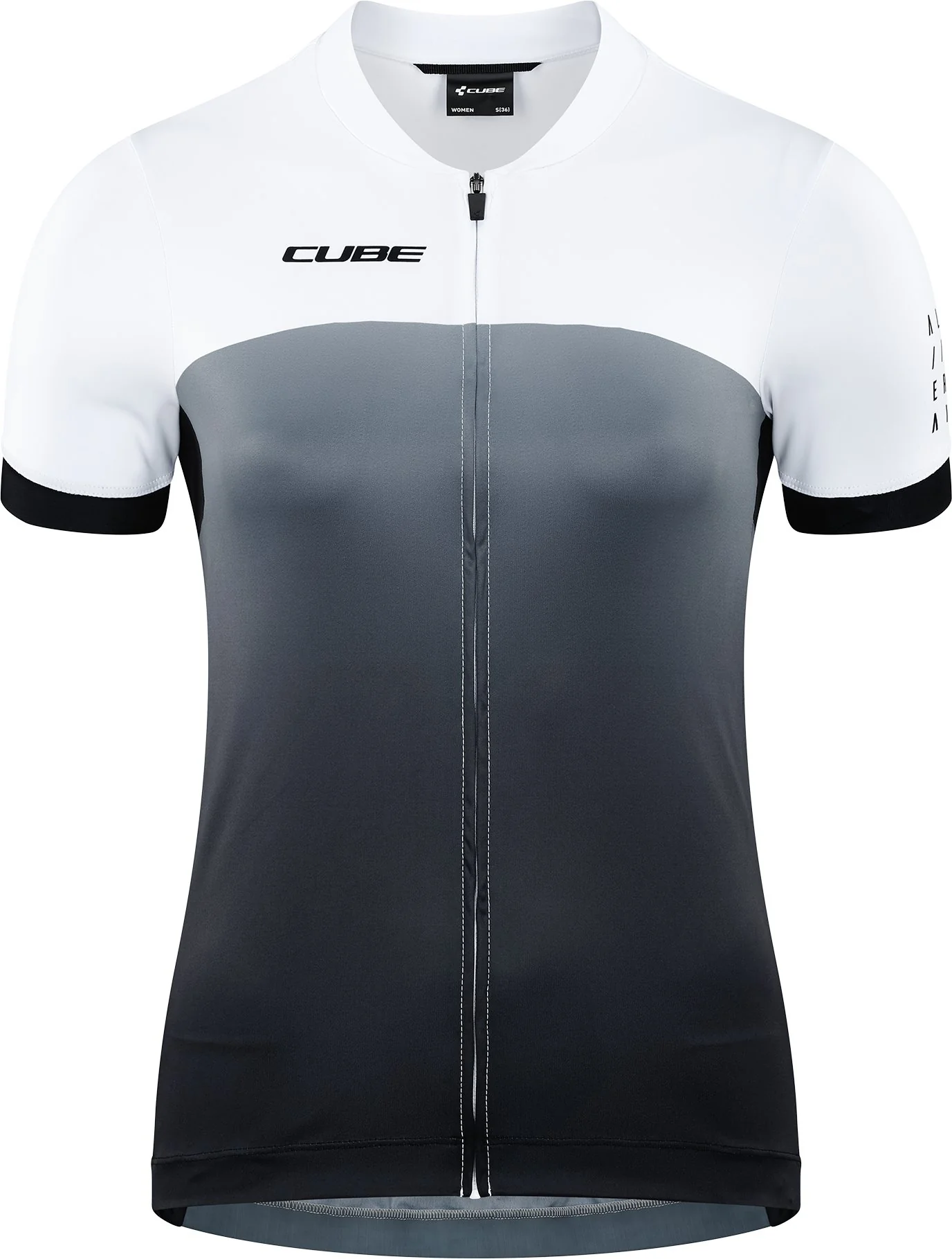 CUBE Atx WS Jersey Full Zip S/S Blk/Whi - Image 5