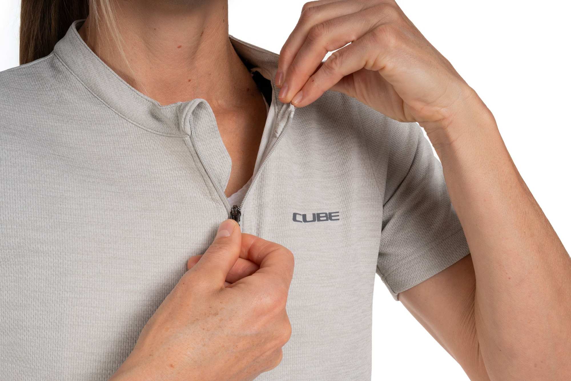CUBE GRAVEL WS JERSEY FULL ZIP CARGO S/S LIGHT GREY - Image 6